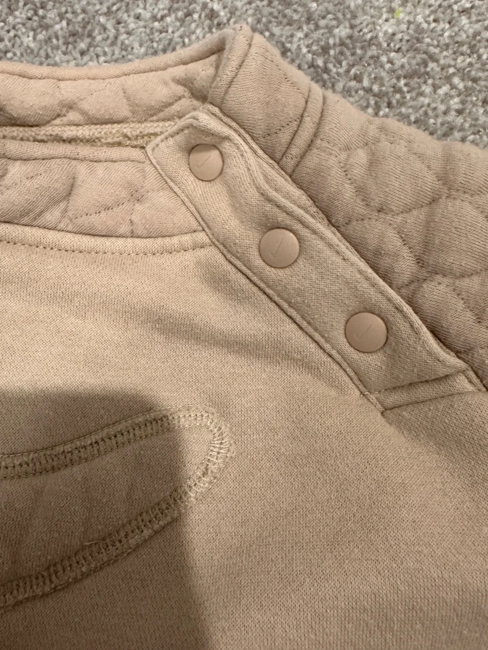 Nike Tan Quilted Baby Girl Sweatshirt & Joggers